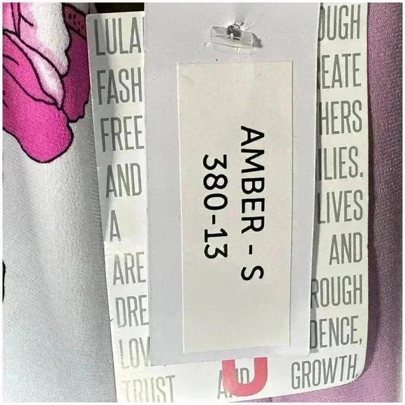 LuLaRoe Amber Hoodie Hooded Sweatshirt Pullover Lavender Multi S Kangaroo Pocket - Picture 4 of 4